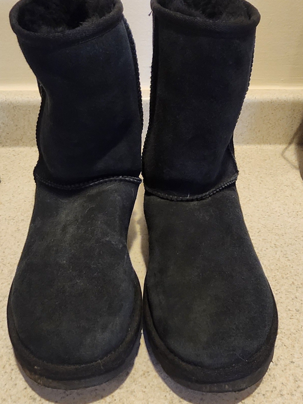 UGG Black Suede Classic Short Winter Boots